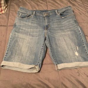 Levi shorts with a little destruction